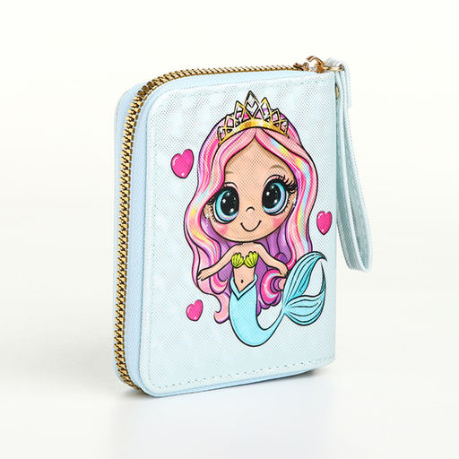 Кошелёк на молнии, голубой