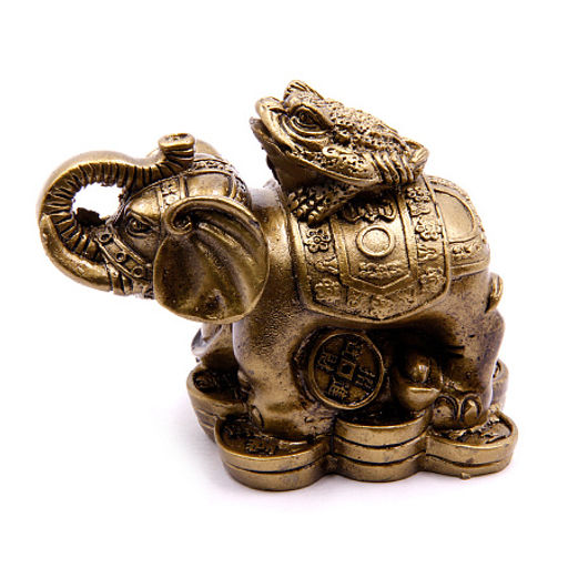 Фигурка Фен Шуй Жаба на слоне под бронзу символ богатства и благополучия 6см-8см