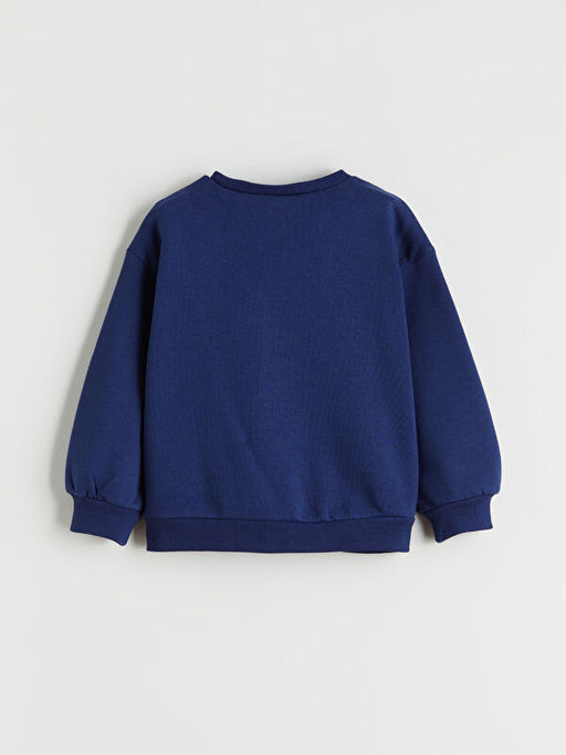 Bisiklet Yaka Uzun Kollu Bask?l? K?z ?ocuk Sweatshirt