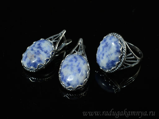 Кольцо Серьги с лазуритом размер 18