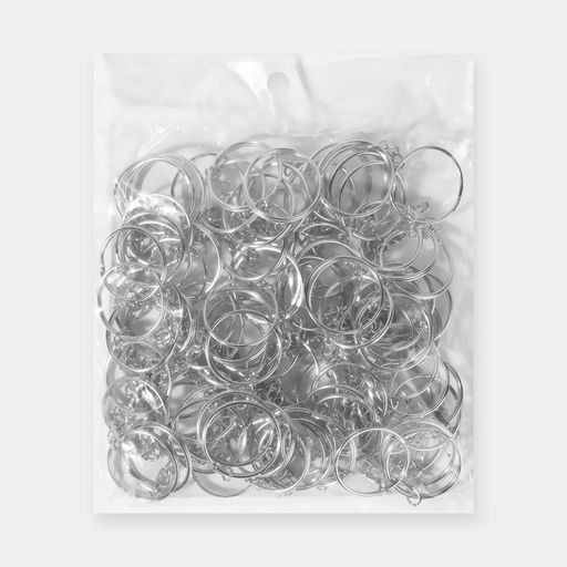 Цена за 100 шт. Основа для брелока, с цепочкой, d = 25 мм, цвет серебряный - Simaland фото 3