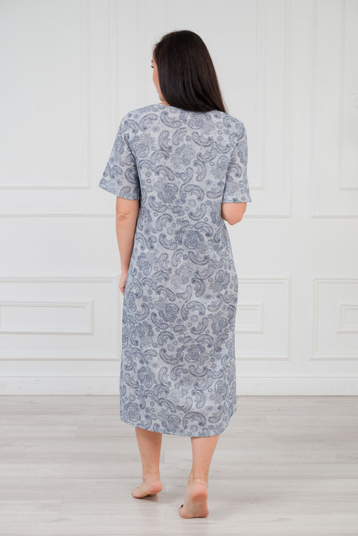 Ночная сорочка из кулирки Кружевница огурчик сине-васильковый - Амадэль фото 9