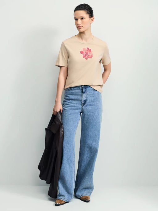 Футболка из хлопка с принтом / Zarina фото 2