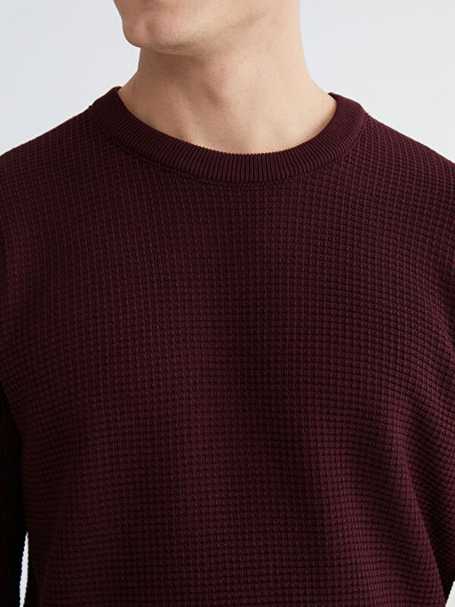 Bisiklet Yaka Kareli Erkek Triko Kazak