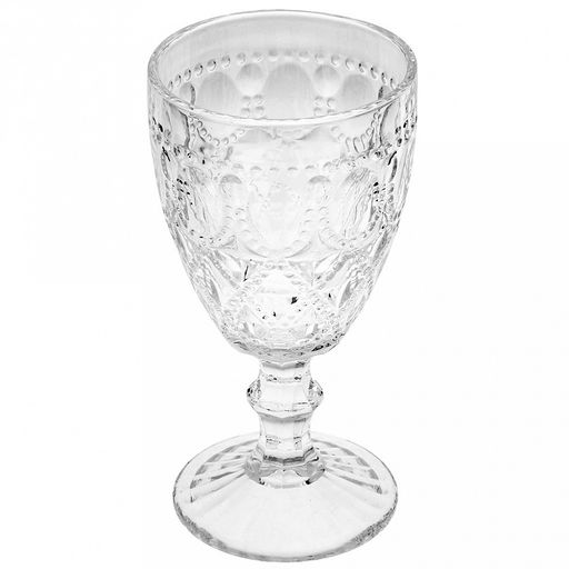 Версаль Бокал стеклянный 320мл, д8,5см, h17см, рельефное, прозрачное стекло (Китай) Цена указана за штуку. В коробке 6 штук.