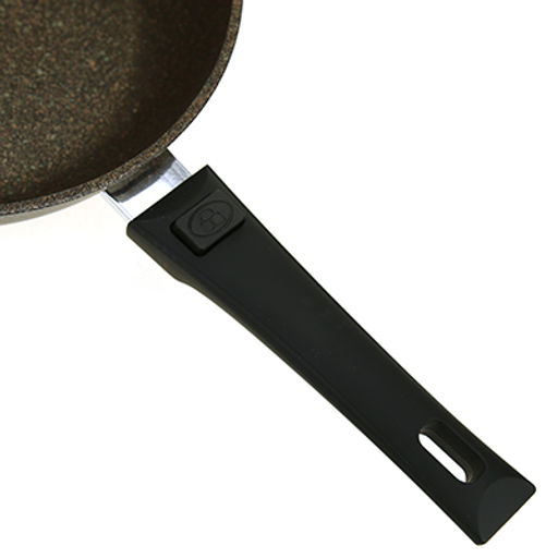 Сковорода с тефлоновым покрытием д24см Granit Ultra, h6см, съемная ручка из термостойкого пластика, гранитный (Россия) - можно использовать металлические кухонные принадлежности - Домашняя мода фото 2