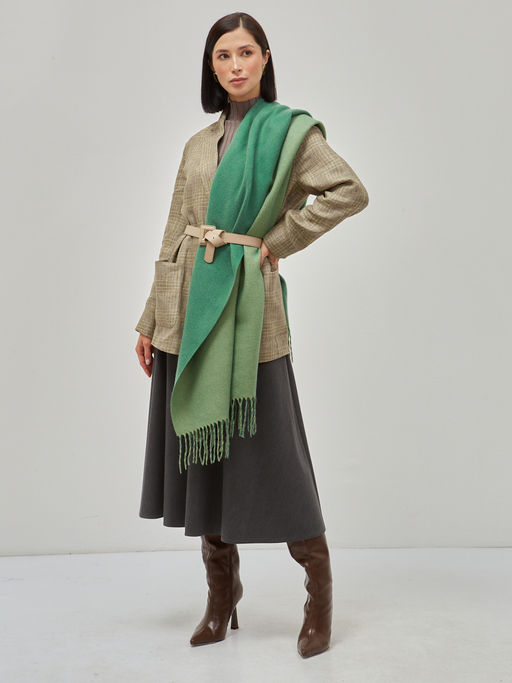 В составе шерсть и кашемир! теплый двусторонний палантин - Tantino фото 5