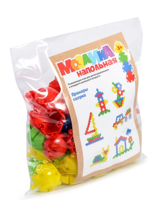 Мозаика напольная 50 крупных деталей. в пакете - Green Plast фото 6