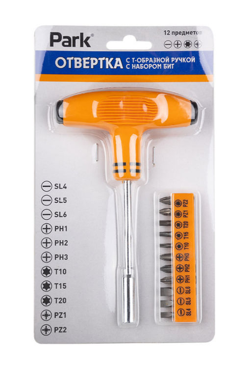 Отвертка с Т-образной ручкой с набором бит 12 предметов 008610 - Скрап фото 4