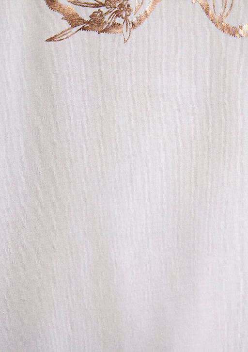 Kelebek Bask?l? Beyaz Tisort - Mavi фото 6