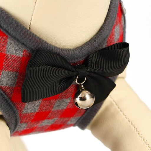 Комплект амуниции с мягкой шлейкой, L, поводок 120 х 1,5 см, ОШ 30-50 см, ОГ 36-56 см, красный 473 - Пижон фото 4