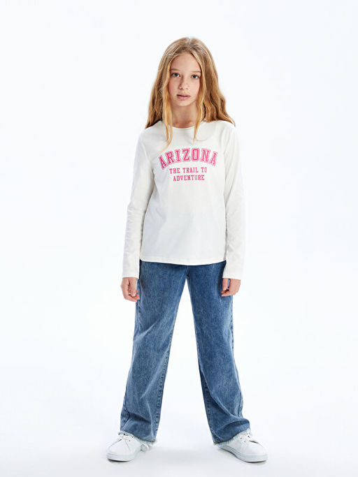 Bisiklet Yaka K?z ?ocuk Ti??rt - Waikiki фото 5