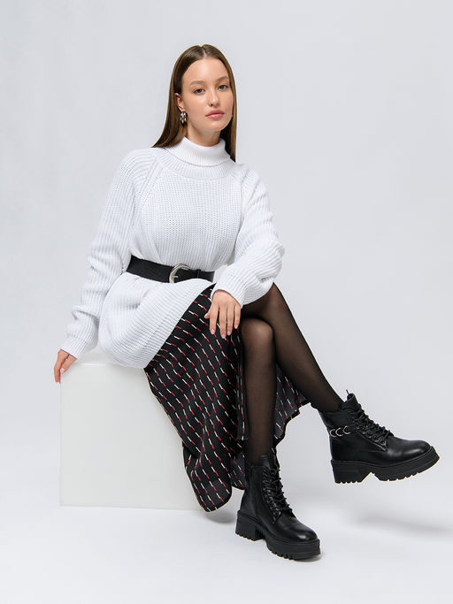 Джемпер белого цвета с высоким горлом - 1001dress фото 6