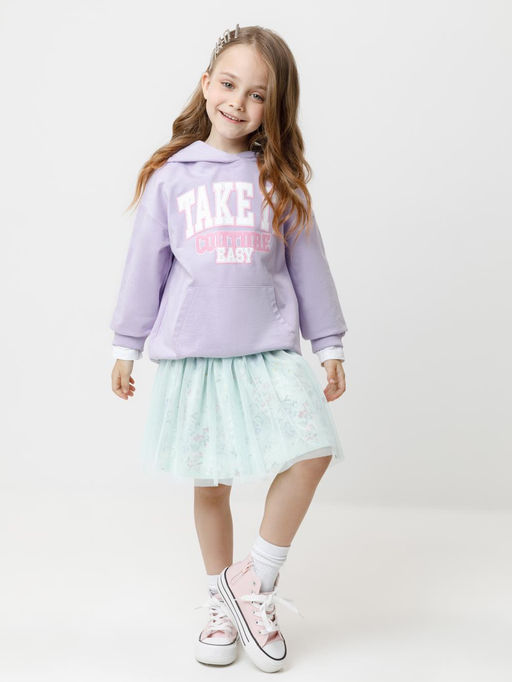 КР 302676/пастельно-лиловый джемпер (худи) для дев