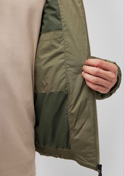 Kapusonlu Yesil Kapitone Ceket - Mavi фото 6