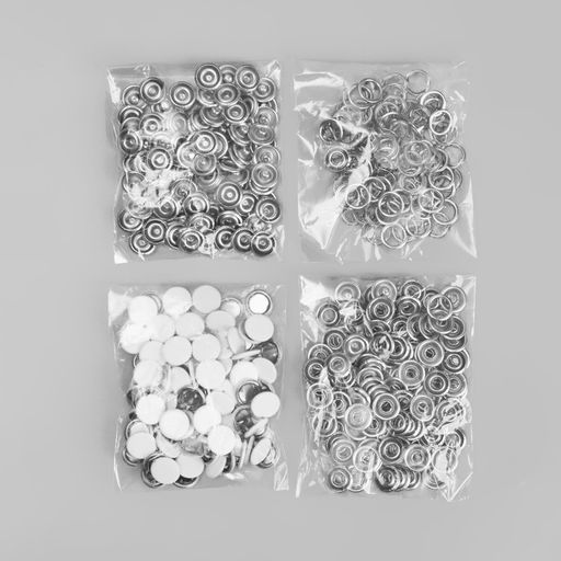 Цена за 100 шт. Кнопка рубашечная, закрытая, d=9.5 мм, белая