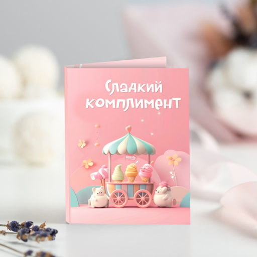 Мини-открытка "Сладкий комплимент (розовая)"
