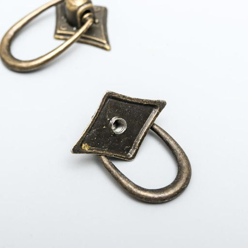 Цена за 2 шт. Ручка-молоточек для шкатулки металл Петля бронза 3,6х2,8 см - Арт узор фото 2