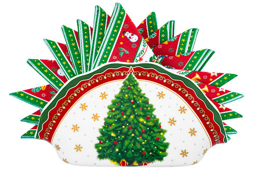 Салфетница 14,5*4,5*7,5 см Новогодняя елка красный узор NEW BONE CHINA - Elan gallery фото 14