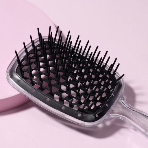 Расчёска массажная, широкая, вентилируемая, 20.5(±1) × 8.5 см, прозрачная