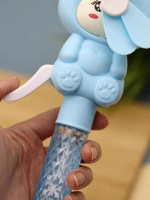 Портативный механический ручной вентилятор Interesting kitty, blue