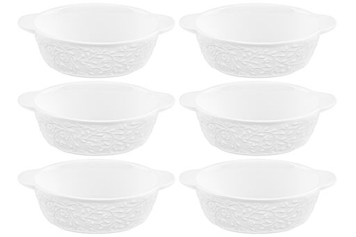 Набор жюльенниц-кокотниц 6 пр. 250 мл 16*10*8 см "Веточки-цветочки" с крышками