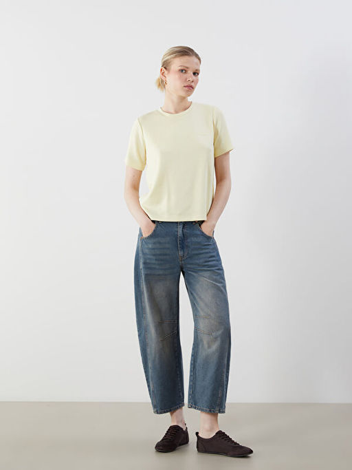 Bisiklet Yaka Nak??l? Kad?n Ti??rt