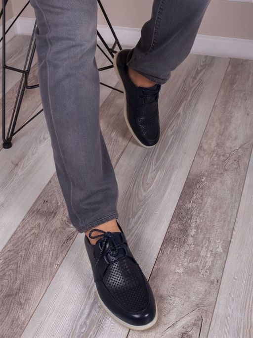 Легкие мега удобные слиперы/ Лоферы мужские стильные 134-02-L1 Темно-синий - Piniolo фото 2