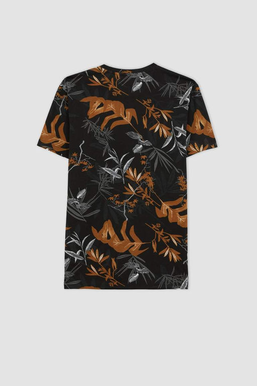 Облегающая футболка с круглым вырезом и короткими рукавами с рисунком - Defacto фото 9