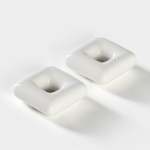 Набор для специй на бамбуковой подставке BellaTenero, 3 предмета: солонка 60 мл, перечница 60 мл, подставка, фарфор, белый  фото 4