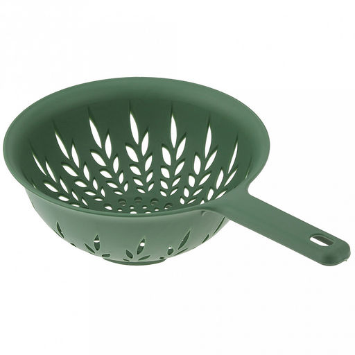 Дуршлаг пластмассовый Фестиваль д20,7см h8,8см, с ручкой 11,5см, матовый пластик, цвет - зеленый (Китай)
