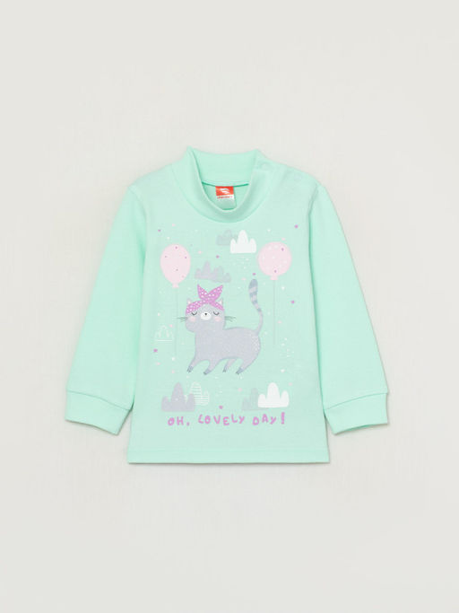 CRB wear/CWNG 62805-38-281 Водолазка для девочки, ментоловый/Ex.Cherubino  фото 6