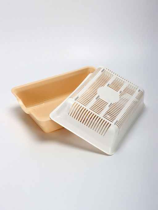 Туалет глубокий с сеткой 36×25×9 см, белый/бежевый