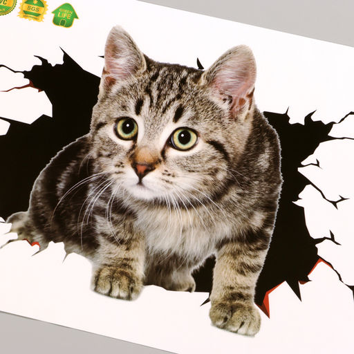 Цена за 3 шт. Наклейка интерьерная 3Д TAKE IT EASY «Котик», 30×20 см