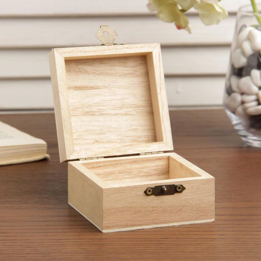 Цена за 2 шт. Шкатулка для росписи дерево «Квадрат», 8×8×5 см, МИКС