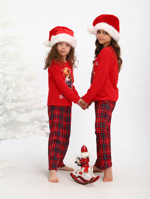 ПЖ064 Пижама "Лошадка" (красный)