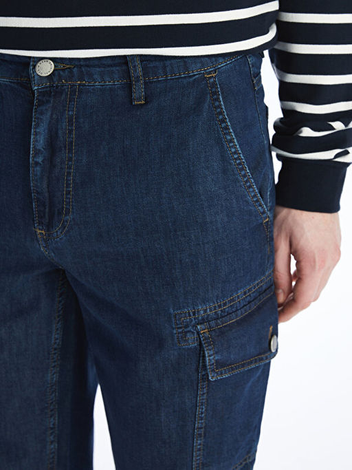 Standart Kal?p Erkek Jean Bermuda