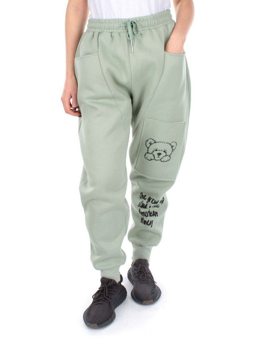 5663 MENTHOL Брюки спортивные женские с начесом (50% хлопок, 50% полиэстер) - Фабричный китай фото 7