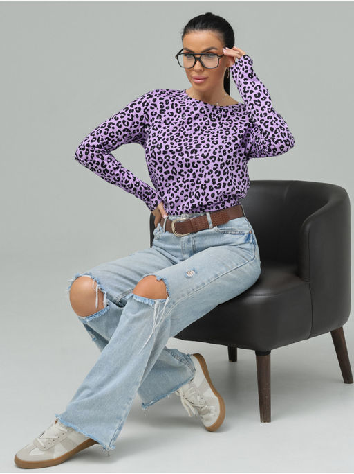 Лонгслив Леопард женский коричневый - София фото 28