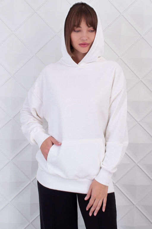 Арт. 15102 Худи женское оверсайз 44-52 (5 шт) Цвет:молочный - Калинка фото 2