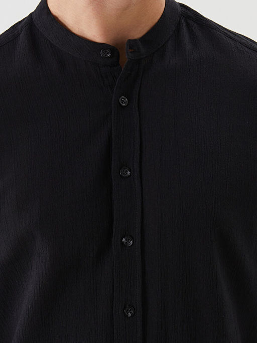 Regular Fit Krinkle B?zg?l? Erkek G?mlek