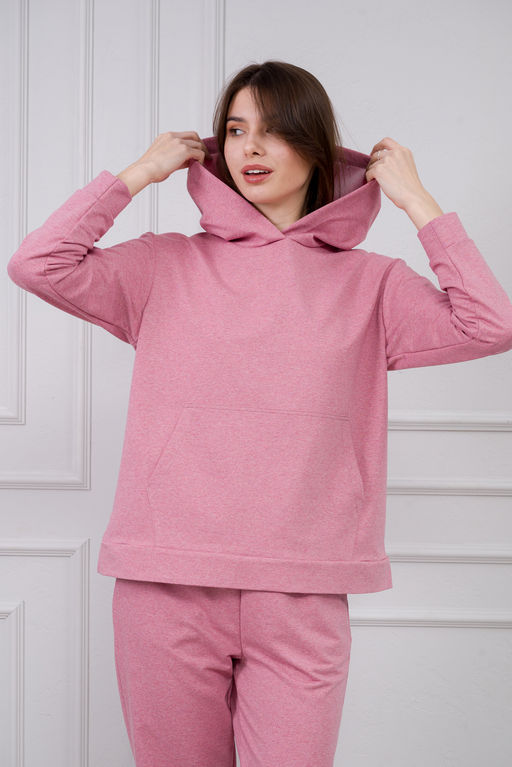 Костюм женский из футера Линда розовый меланж