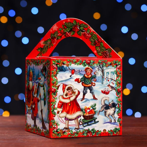 Цена за 5 шт. Подарочная коробка Кубик большой Винтаж120х120х120 (+60) - Simaland фото 3