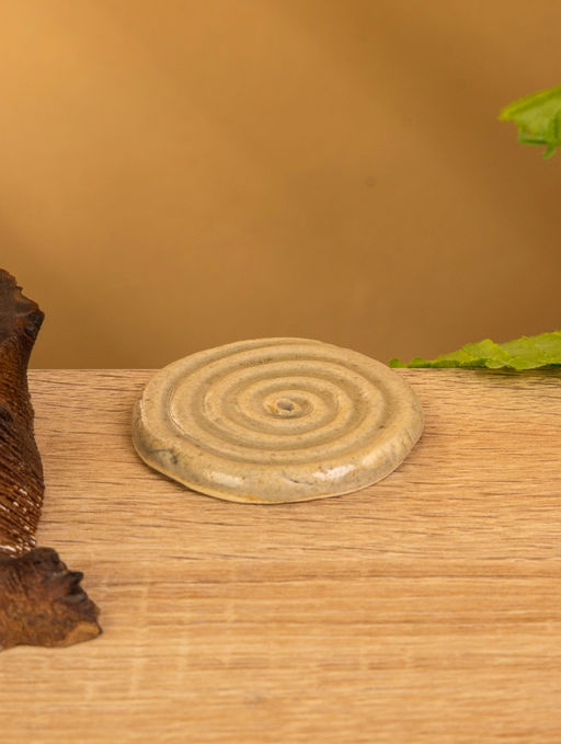 Подставка под благовония «Спираль», 6×6×0.8 см, керамика, тёмно-коричневая