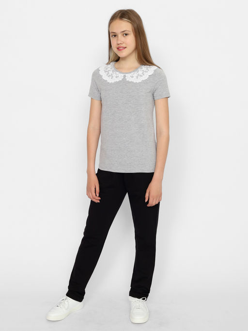 CRB wear/CWJG 63197-11 Джемпер для девочки,светло-серый меланж/Ex.Cherubino фото 3