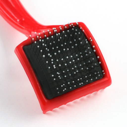 Щётка-пуходёрка малая жесткая с каплями, основание 50х50 мм, красная, - Пижон фото 3