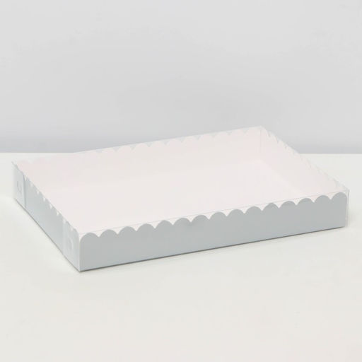 Цена за 5 шт. Коробка для печенья, серебряная, 22×15×3 см