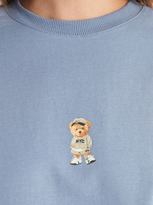 Bisiklet Yaka Bask?l? Kad?n Sweatshirt Tunik