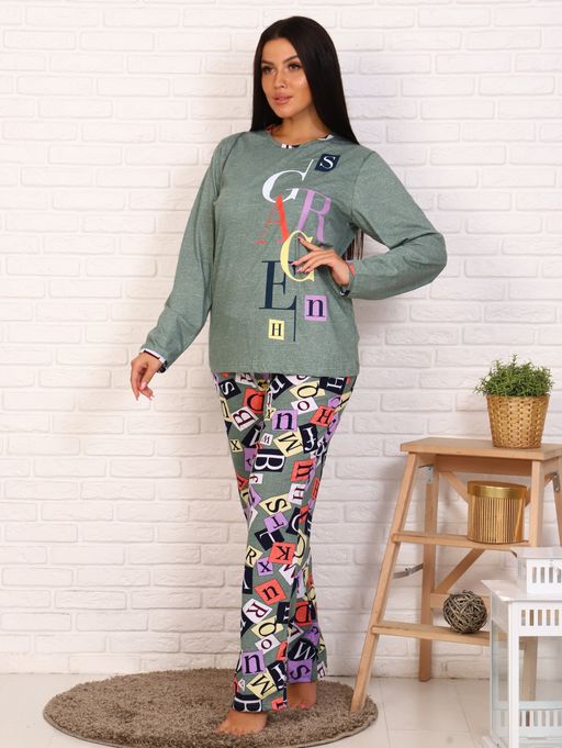 м335 костюм Лера кулирка (буквы) - Иванушка-трикотаж фото 2