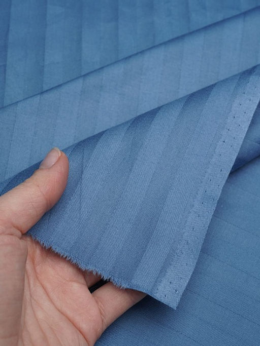 Сатин-страйп цв.Стальной синий (1см*1см), ш.2.2м, хлопок-100%, 120гр/м.кв - Купава фото 2